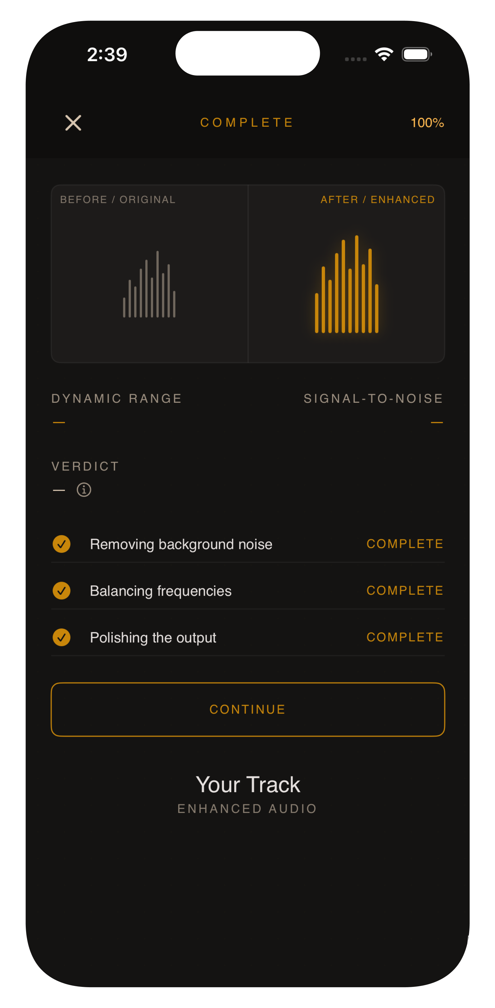 ARP iPhone app — on-device audio processing